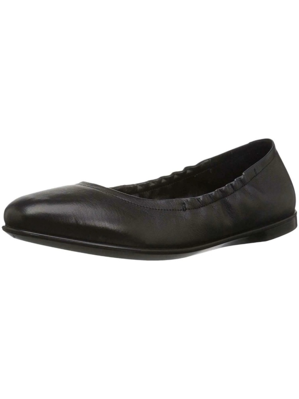 Ecco All Black Incise Enchant Leather Ballet Casual Comfy Cushioned Flats Shoes